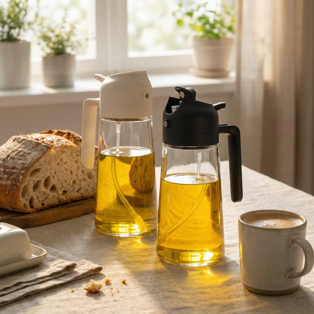 2-Pack 16 oz Glass Olive Oil Sprayer & Dispenser
