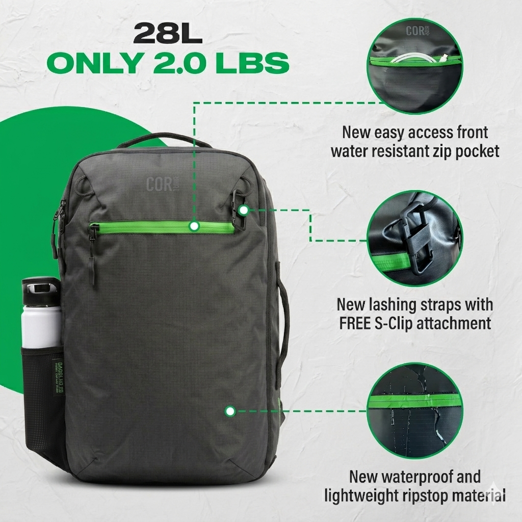 COR Surf Island Hopper 2.0 Travel Backpack – 28L & 34L