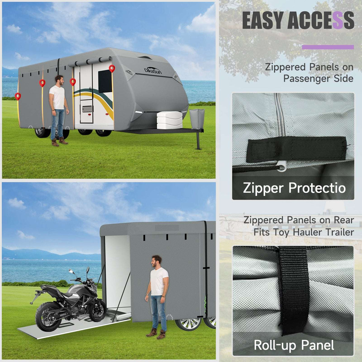 DikaSun 7-Layer Travel Trailer RV Cover