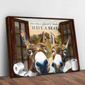 Have a Seat Sweet Cheeks Bathroom Canvas Sign