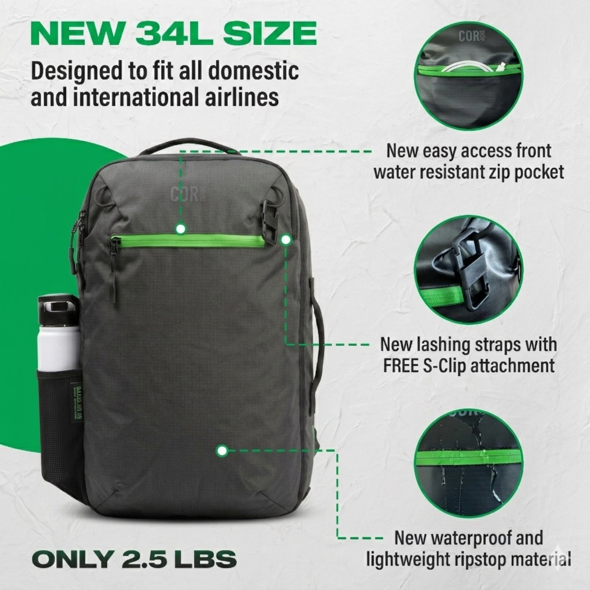 COR Surf Island Hopper 2.0 Travel Backpack – 28L & 34L