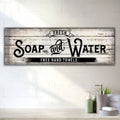 Fresh Soap & Water Family Bathroom Canvas Sign