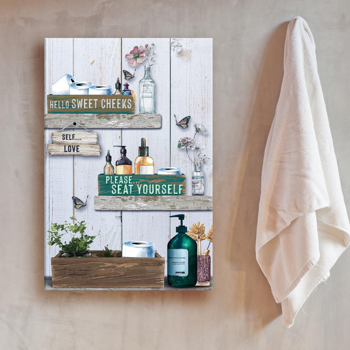 Seat Yourself Bathroom Canvas Wall Art