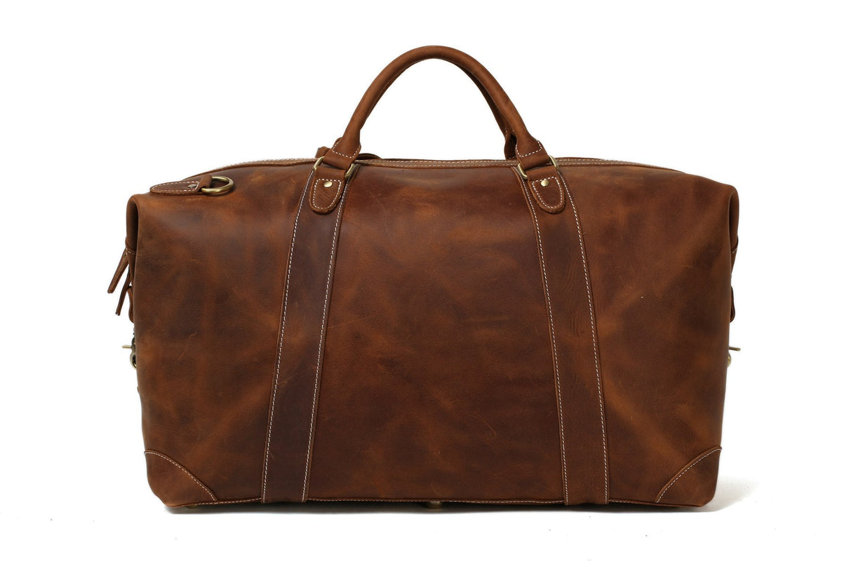 Men's Genuine Leather Weekender Duffle Bag