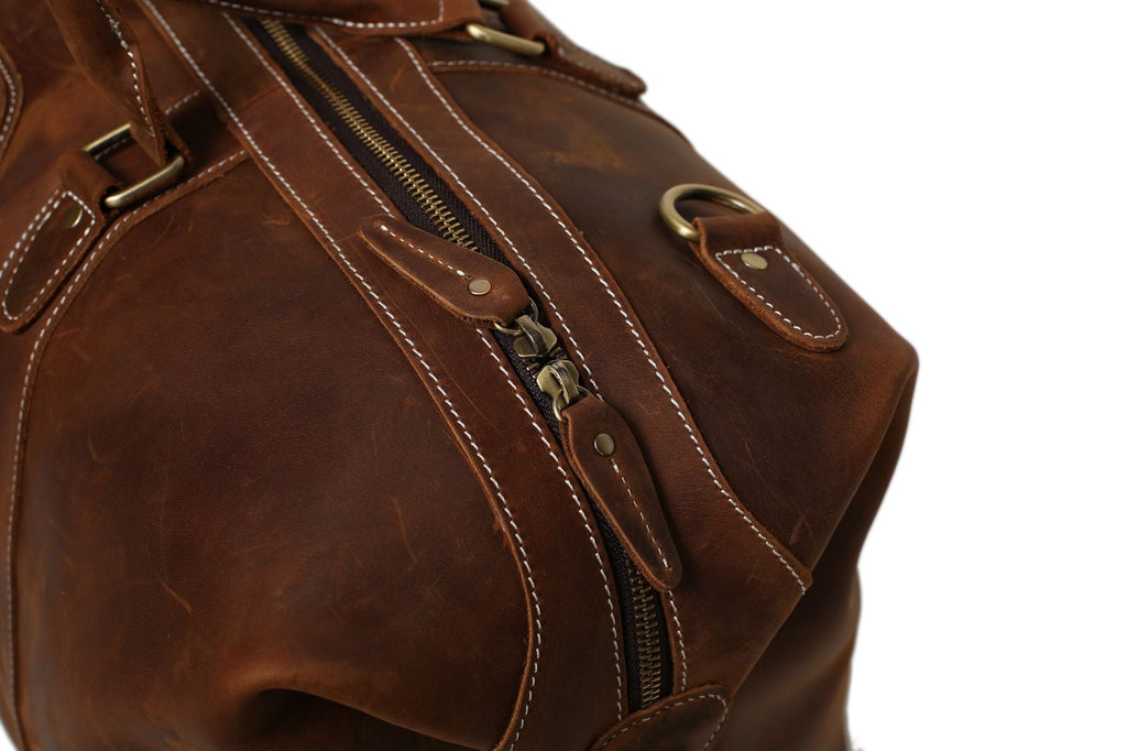 Men's Genuine Leather Weekender Duffle Bag