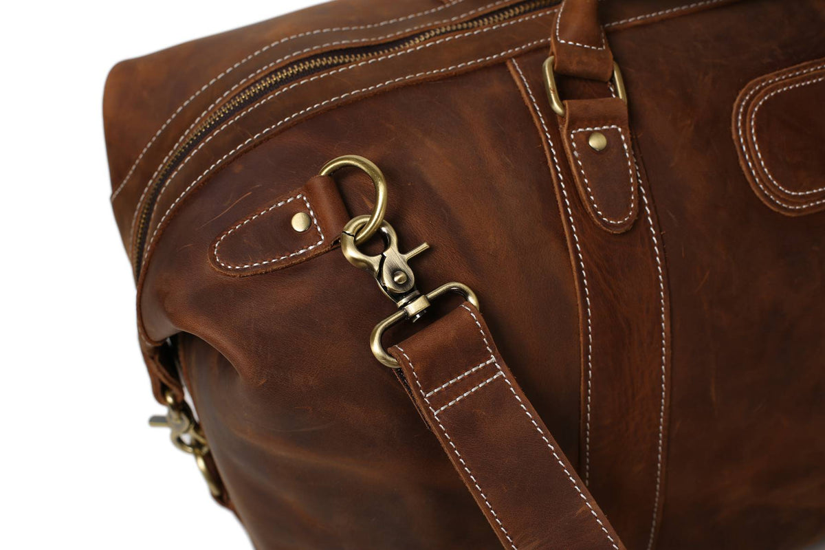 Men's Genuine Leather Weekender Duffle Bag
