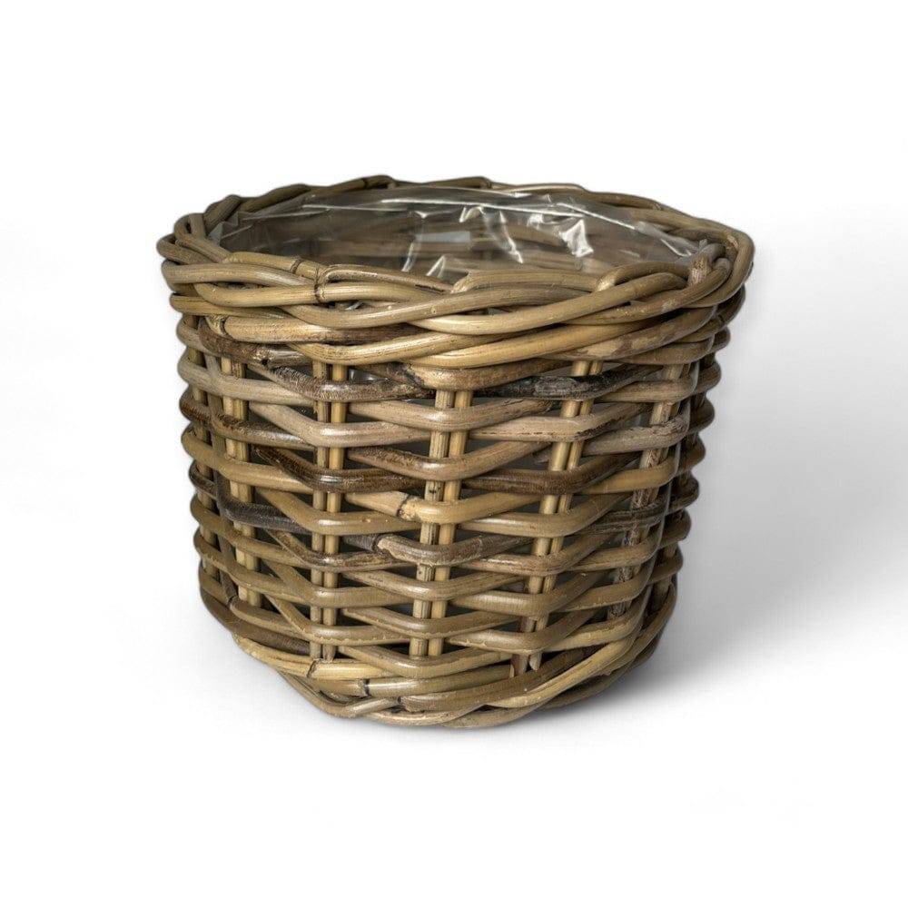 Rattan Flower Pot Basket with Plastic Liner