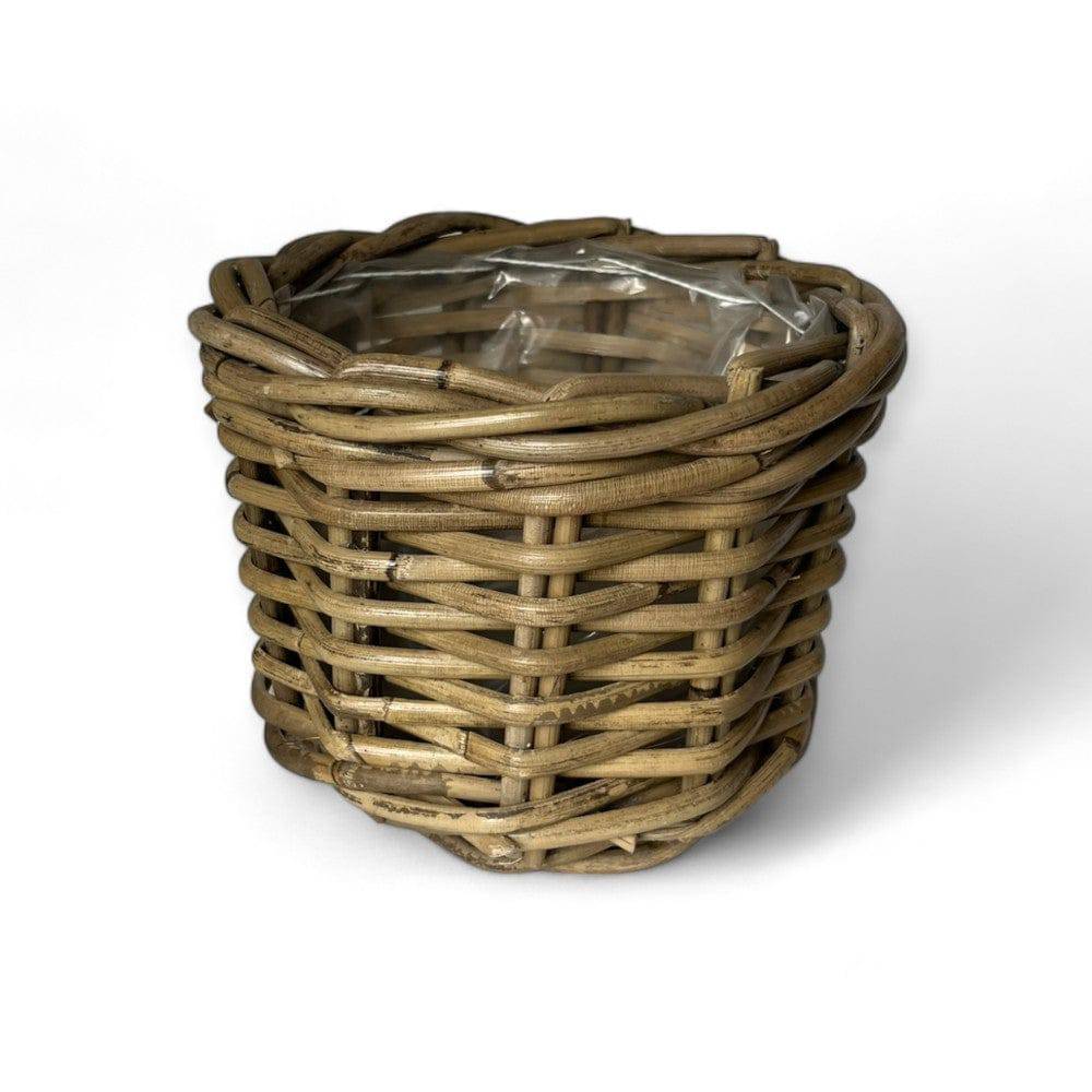 Rattan Flower Pot Basket with Plastic Liner