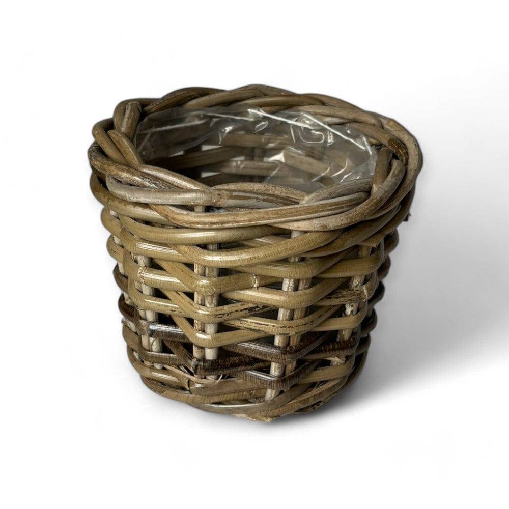 Rattan Flower Pot Basket with Plastic Liner