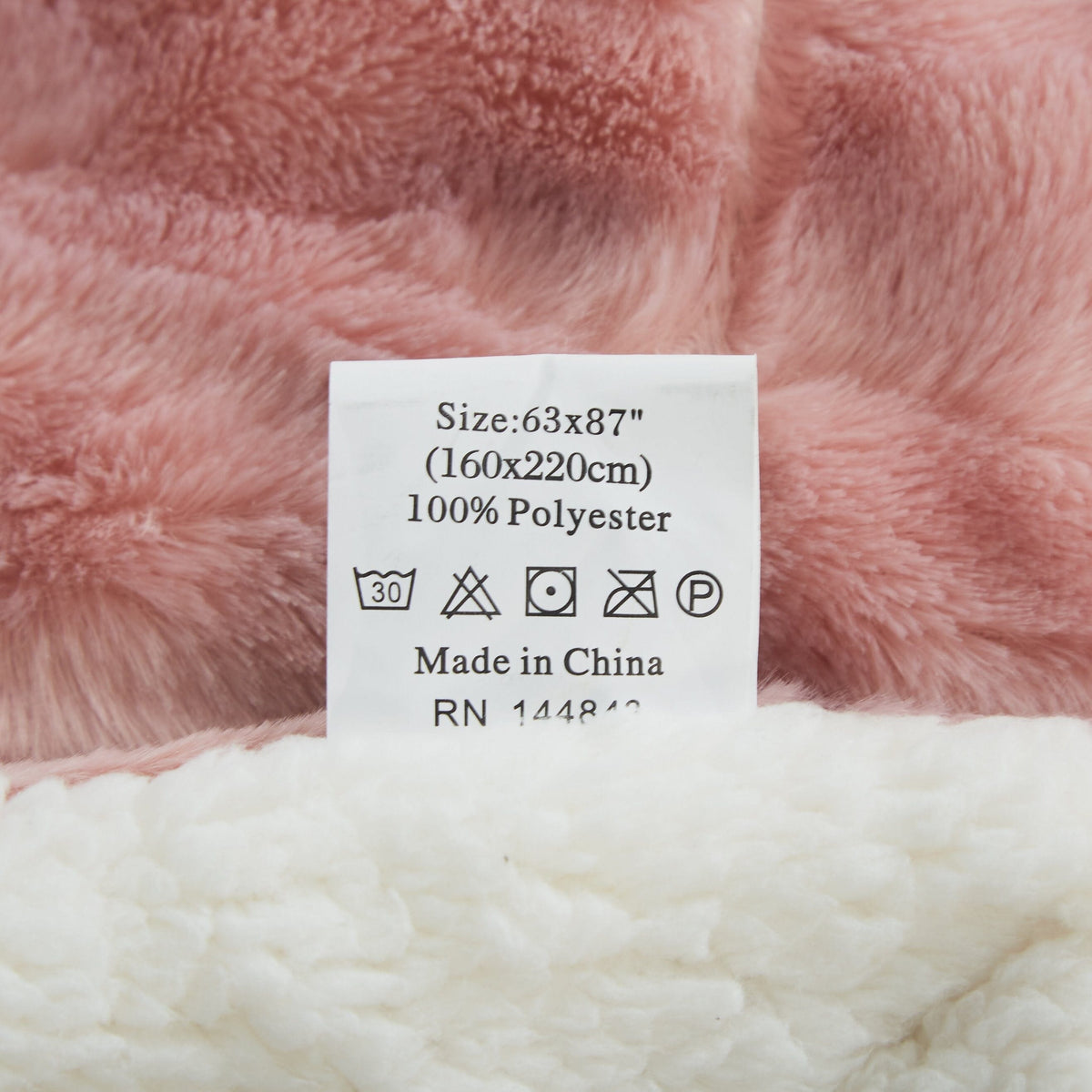 Dusty Rose Faux Fur Throw Blanket