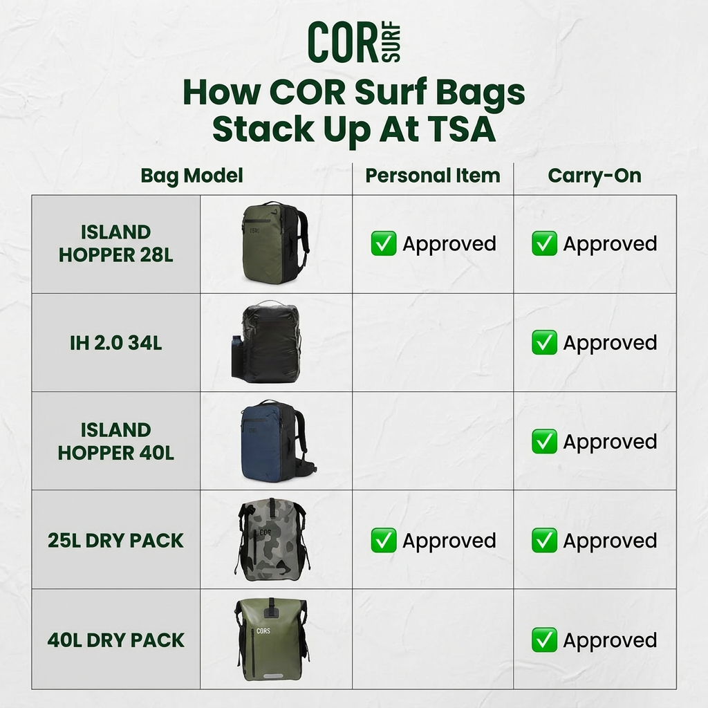 COR Surf Island Hopper 2.0 Travel Backpack – 28L & 34L