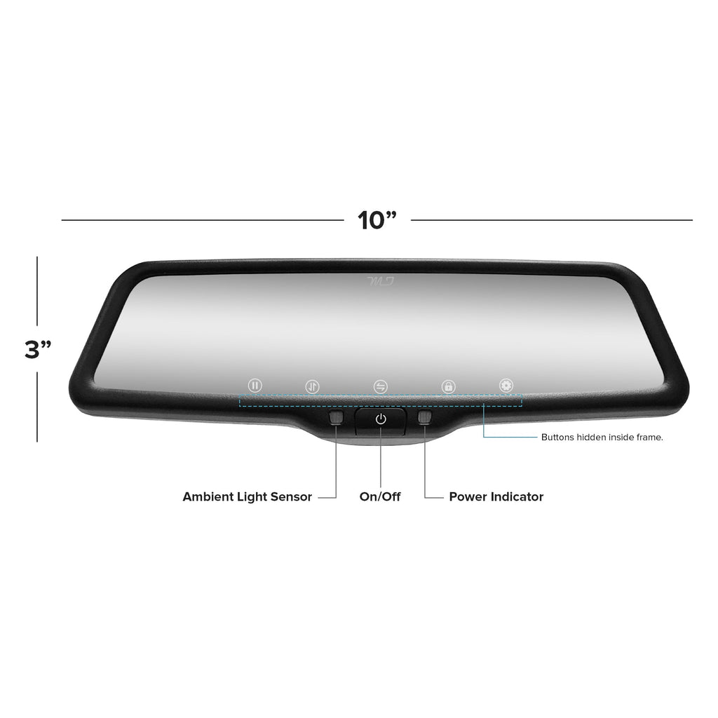 Master Tailgaters 10 inch mirror dash cam and backup camera product detail 5
