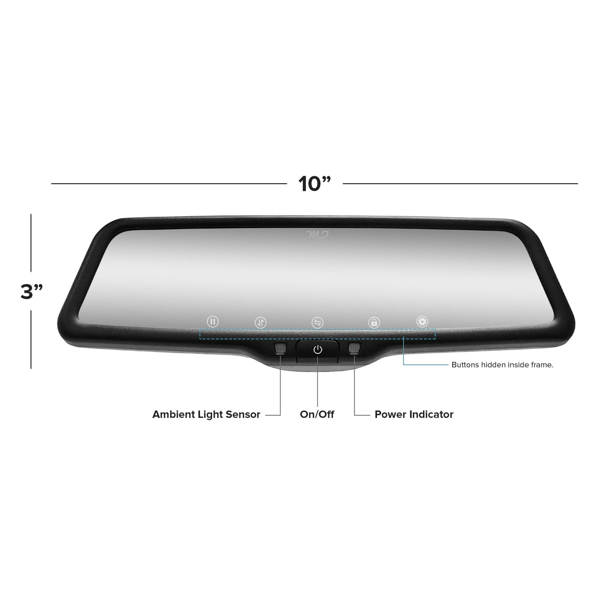 Master Tailgaters 10 inch mirror dash cam and backup camera product detail 5