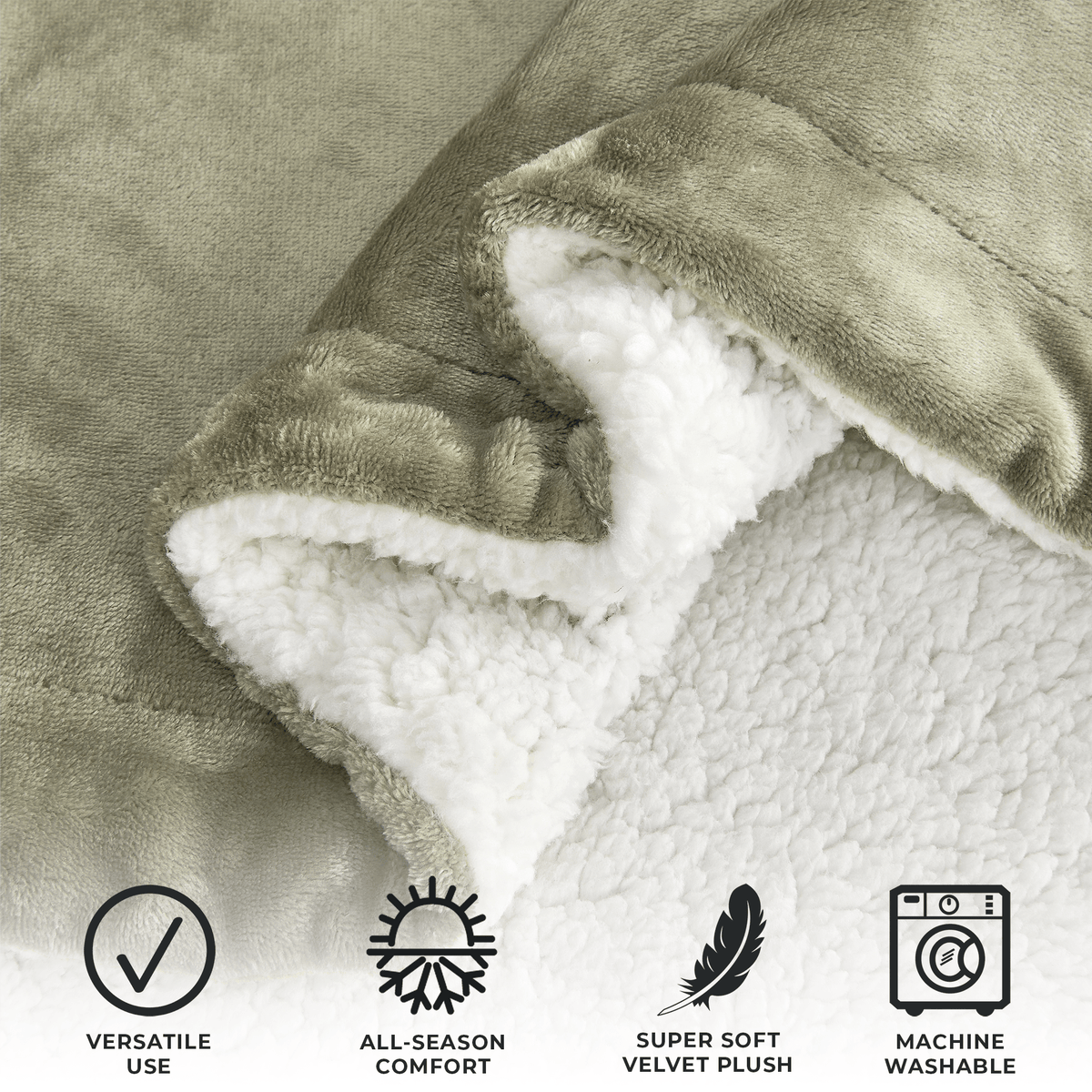 Velvet Plush Sherpa Luxury Bed Blanket - Kinsley Collection