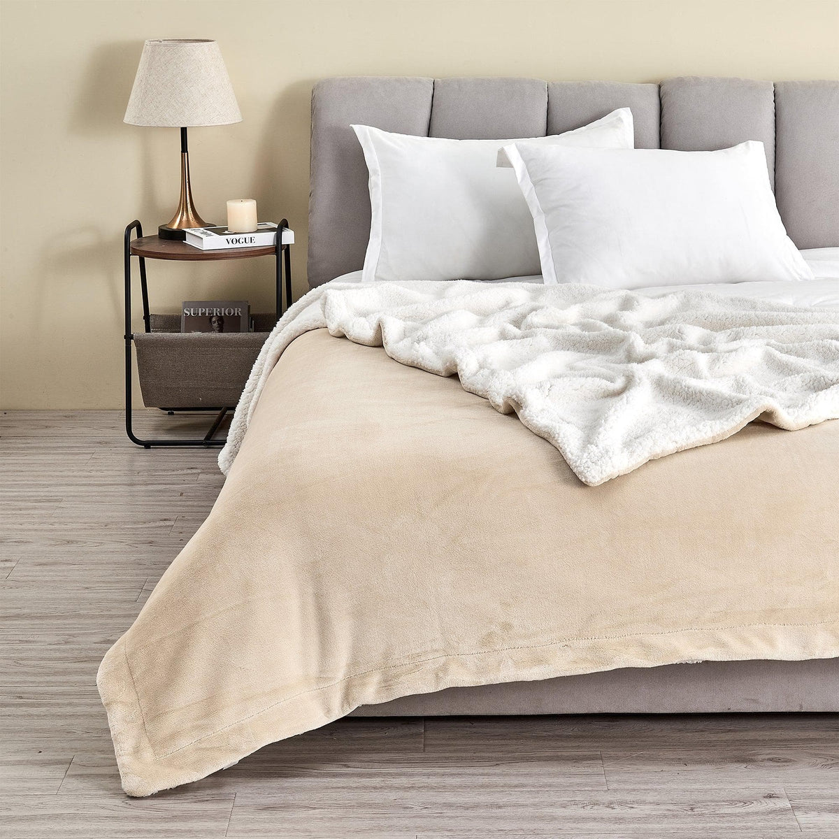 Velvet Plush Sherpa Luxury Bed Blanket - Kinsley Collection