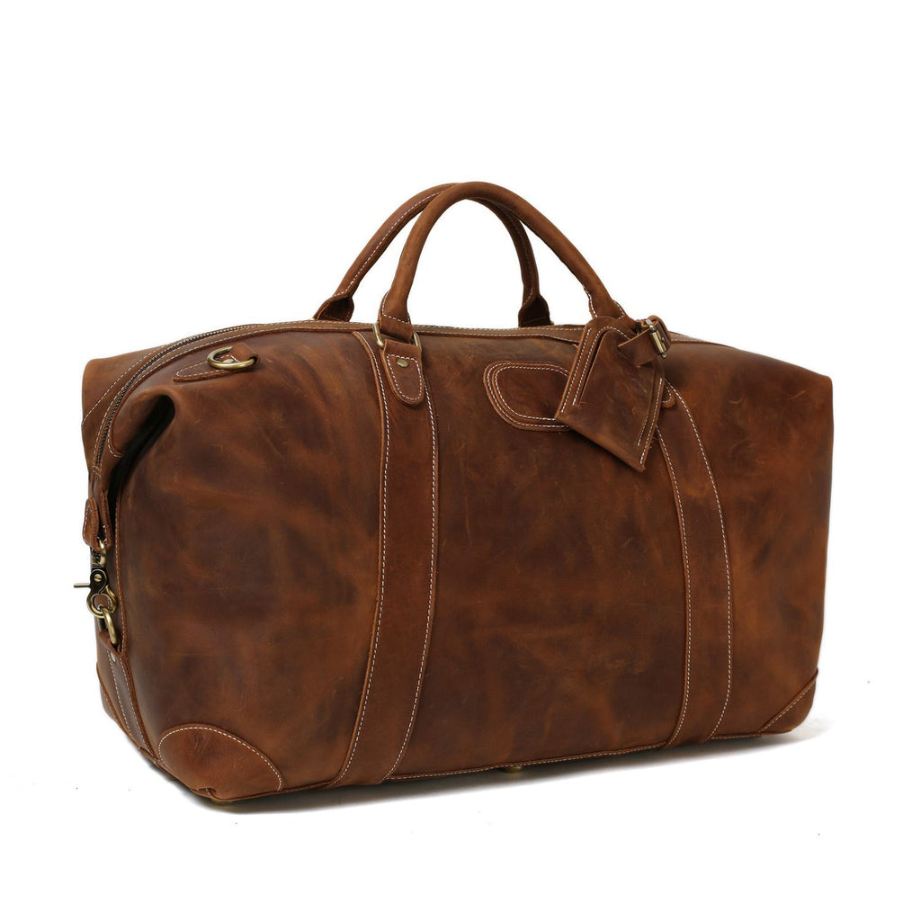 Men's Genuine Leather Weekender Duffle Bag